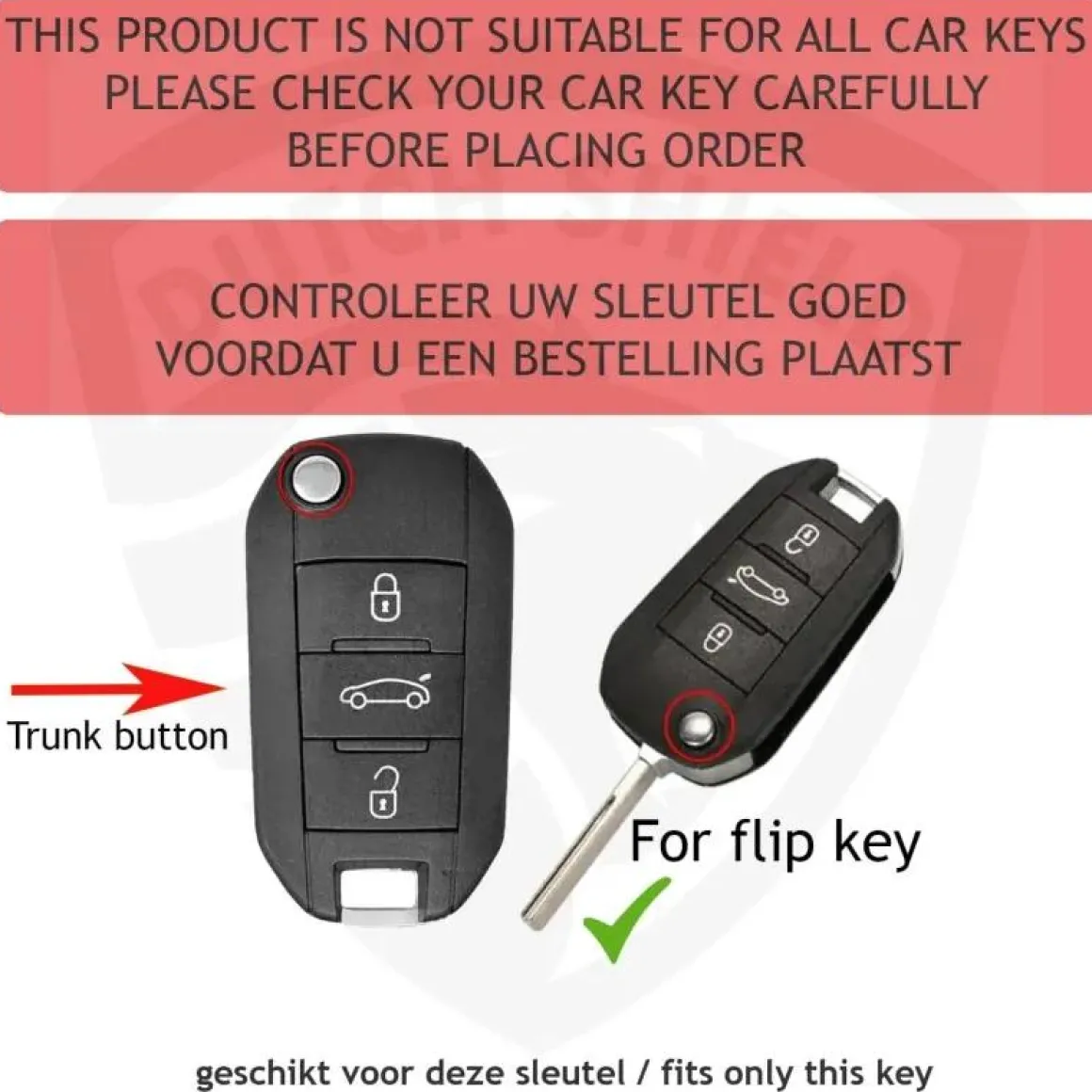 Metalen Sleutelhoesje voor Peugeot grijs A3