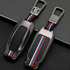 Metalen Sleutelhoesje voor Tesla Model X grijs B