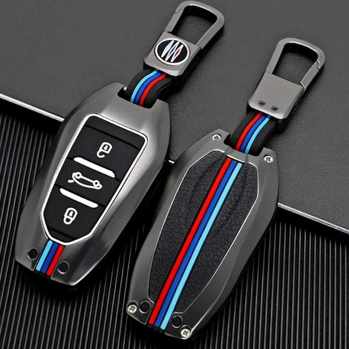 Metalen Sleutelhoesje voor Peugeot grijs B3