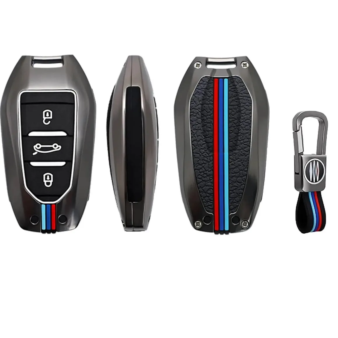 Metalen Sleutelhoesje voor Peugeot grijs B3