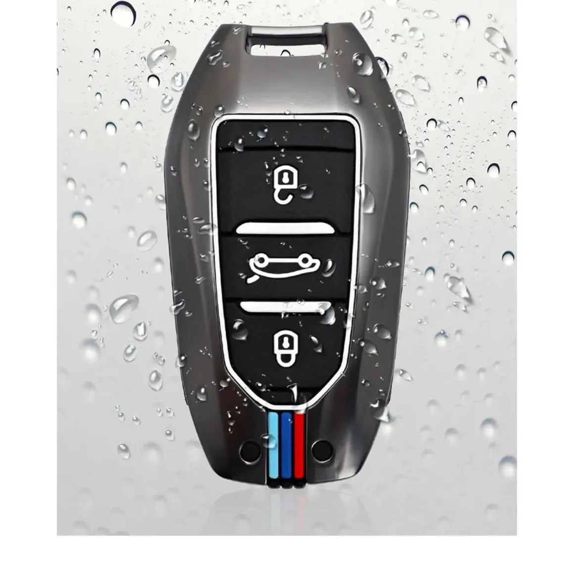 Metalen Sleutelhoesje voor Peugeot grijs B3