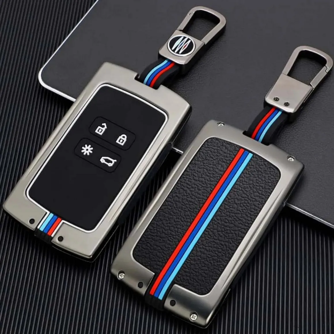 Metalen Sleutelhoesje voor Mitsubishi grijs A