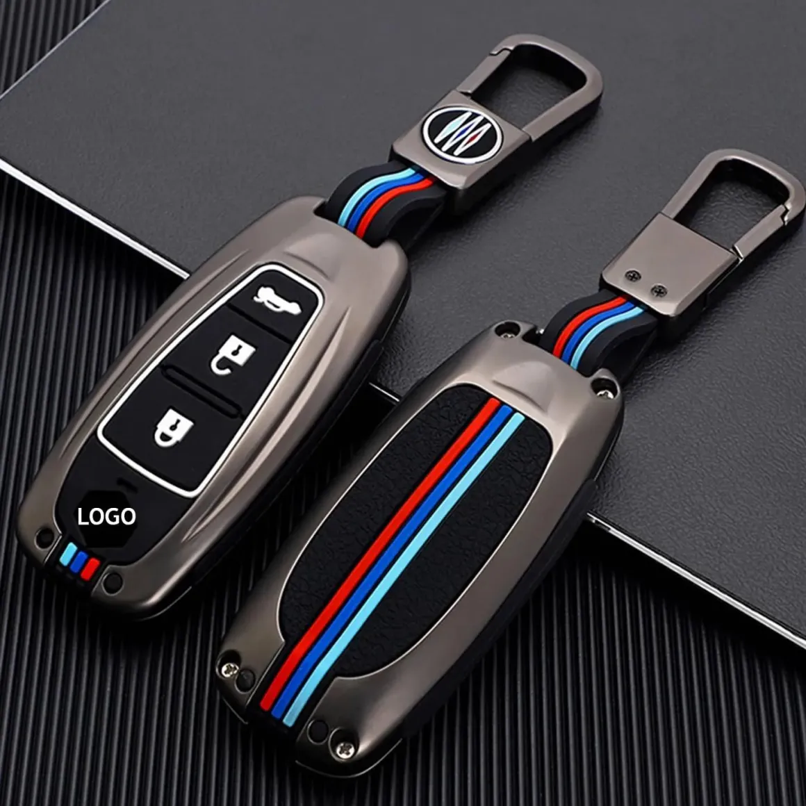 Metalen Sleutelhoesje voor Suzuki grijs A3B