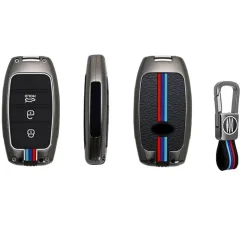Metalen Sleutelhoesje voor Kia grijs A3A
