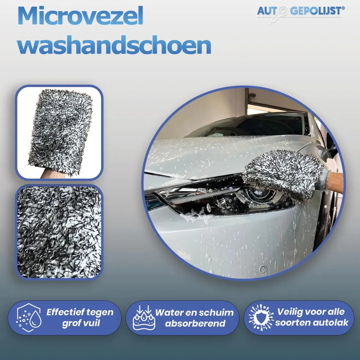 Microvezel Autowashandschoen Zwart