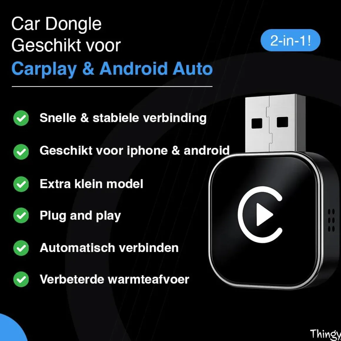 Mini 2-in-1 CarPlay & Android Auto Dongle
