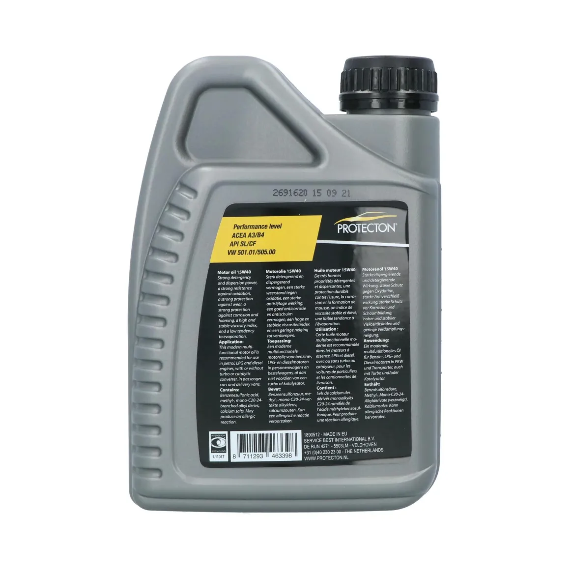 Motorolie 15W-40 A3/B4 1 Liter