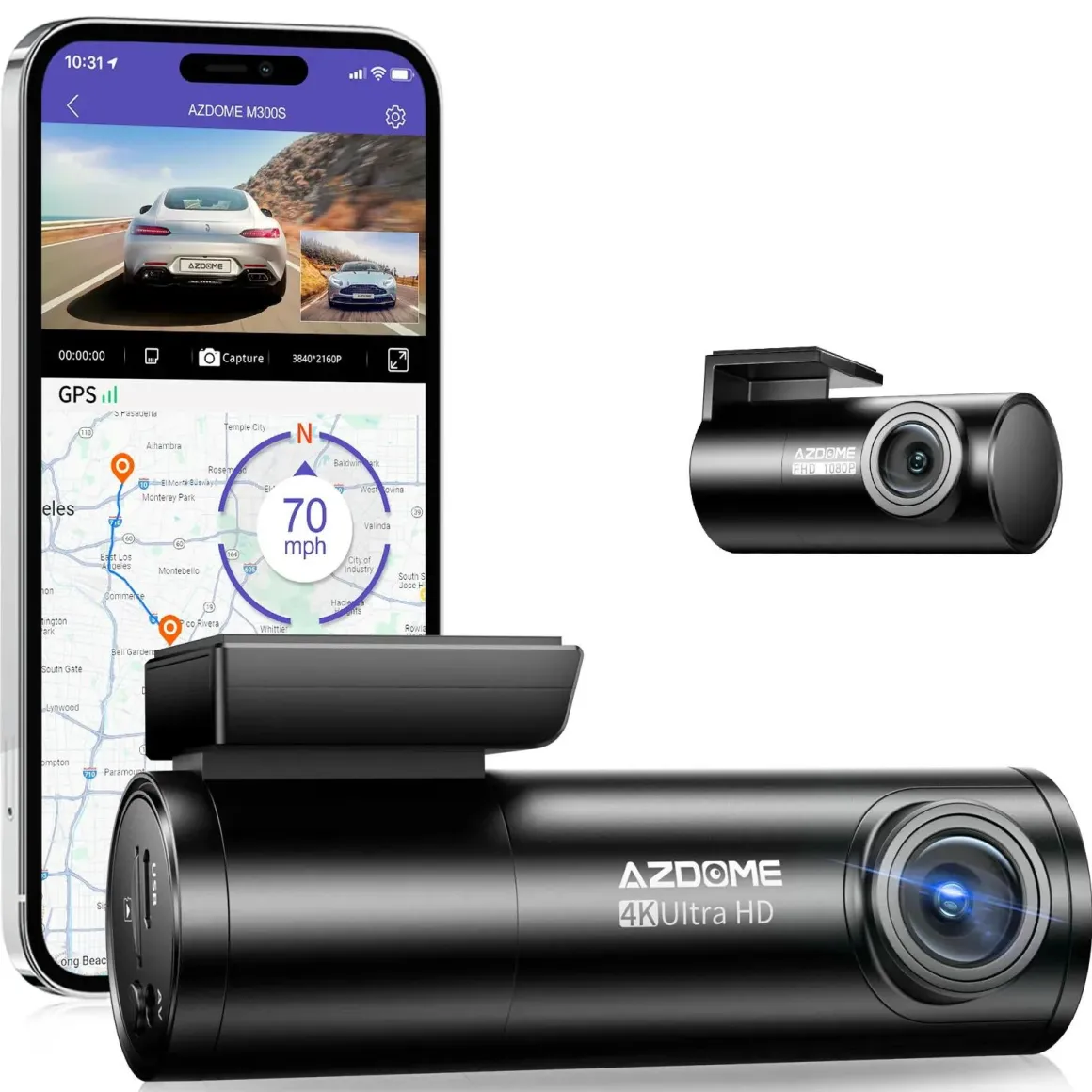 M300S 4K 2CH Dual Wifi GPS 64gb dashcam