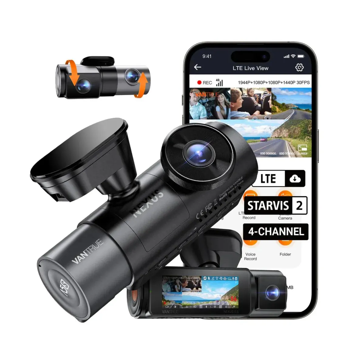 N5S Cloud 2K 4CH Wifi GPS dashcam