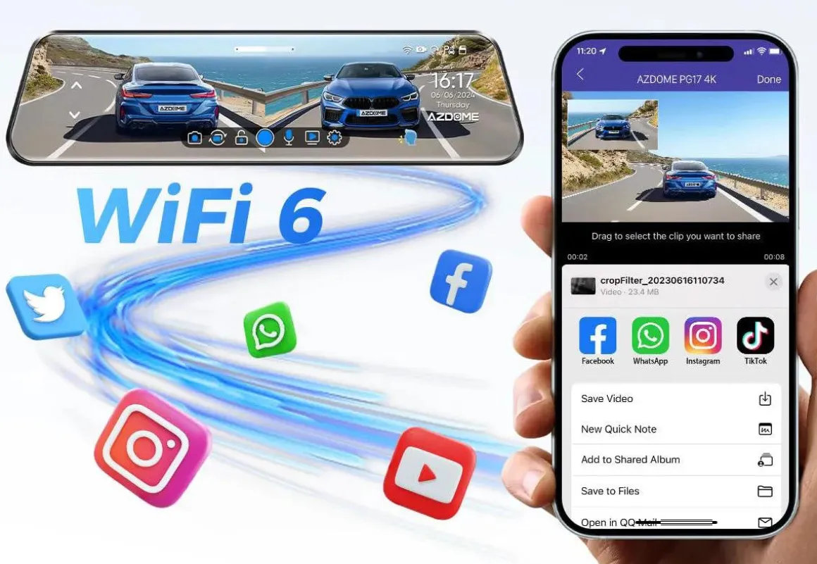PG17 Max 4K 2CH Wifi GPS 64gb dashcam