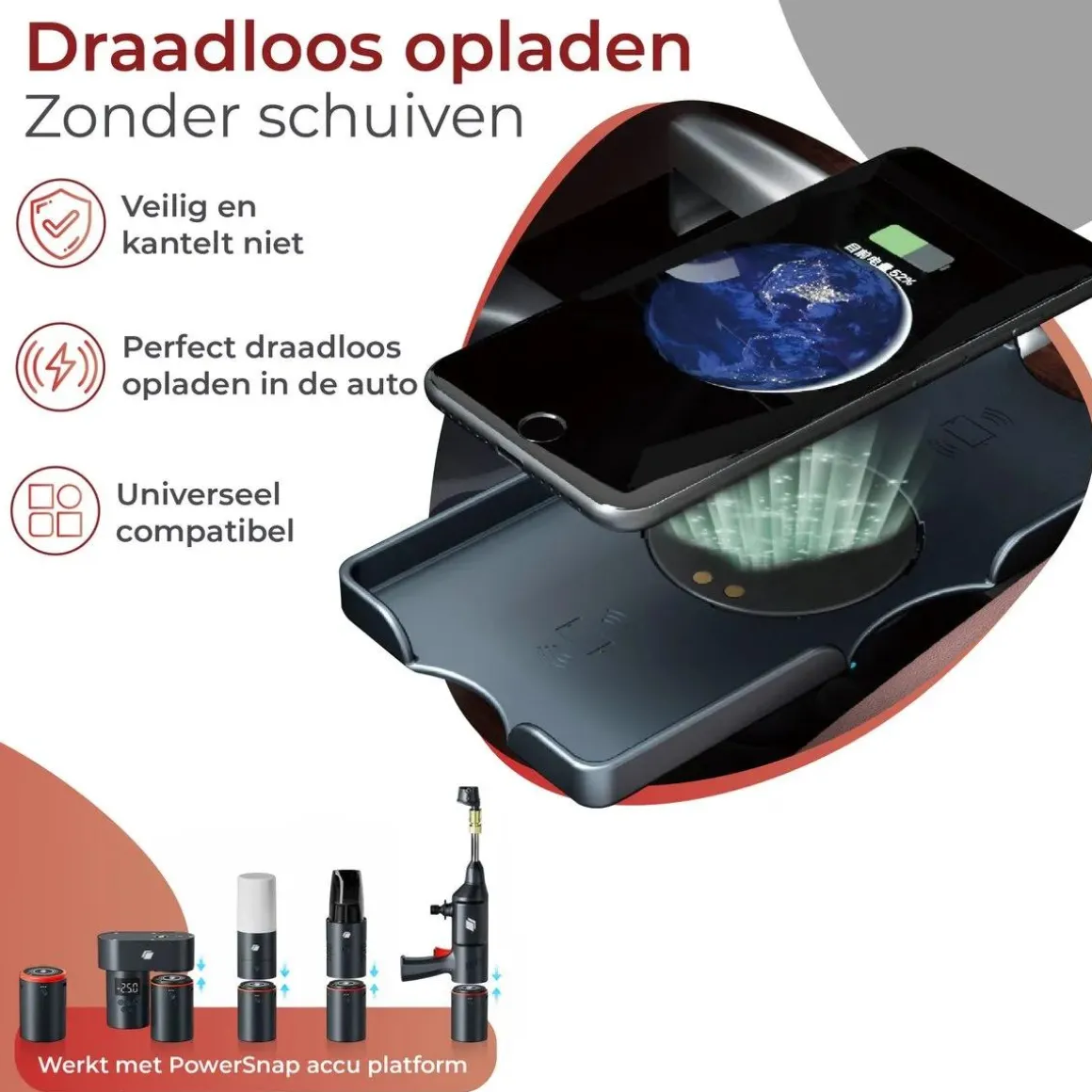 PowerSnap Draadloze Qi Telefoonhouder 12V