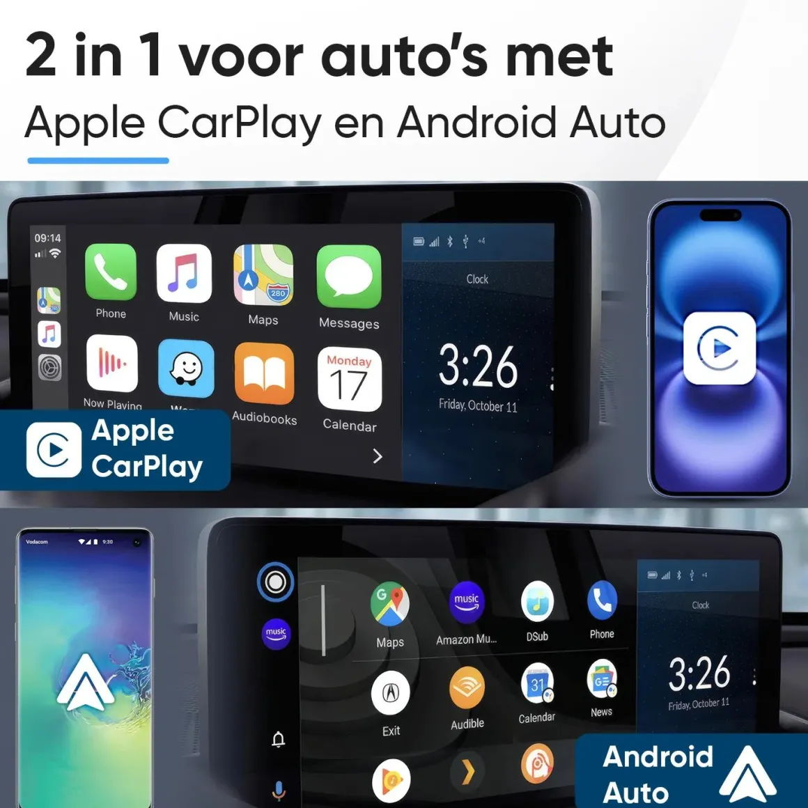 Premium 2-in-1 CarPlay & Android Auto Dongle