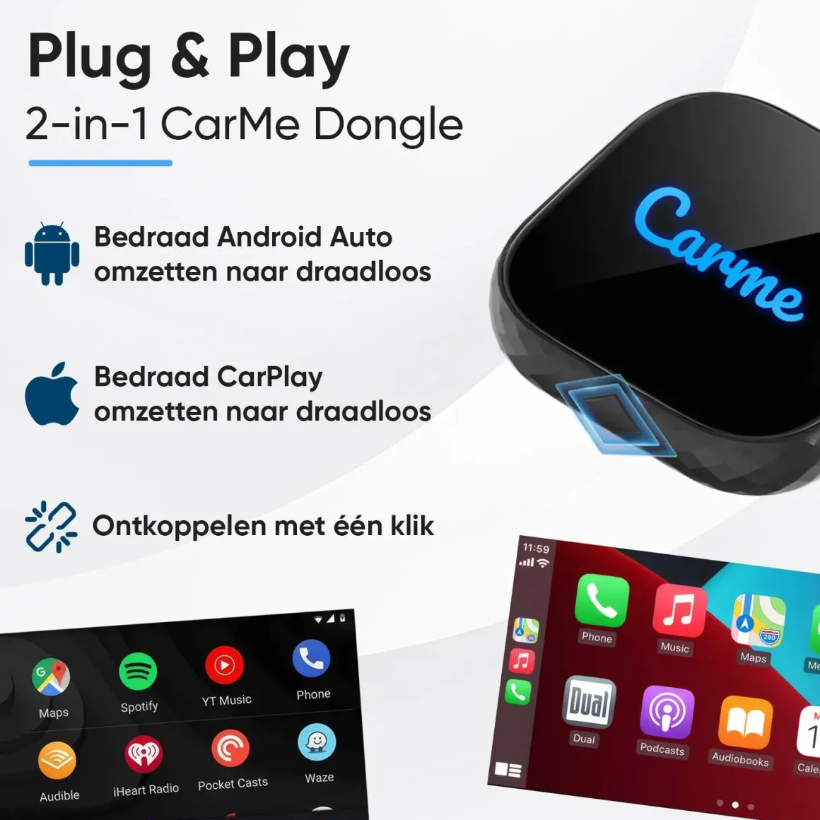 Premium 2-in-1 CarPlay & Android Auto Dongle