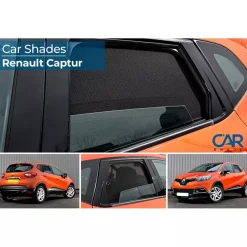 Renault Captur 5 deurs 2013 - Zonneschermen achterportieren