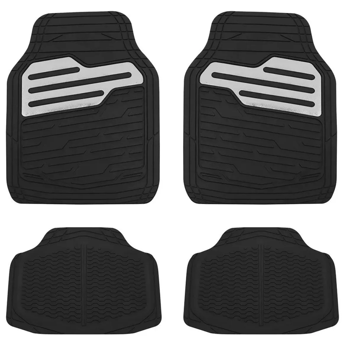 Rubber automatten set - Zwart - Grijs