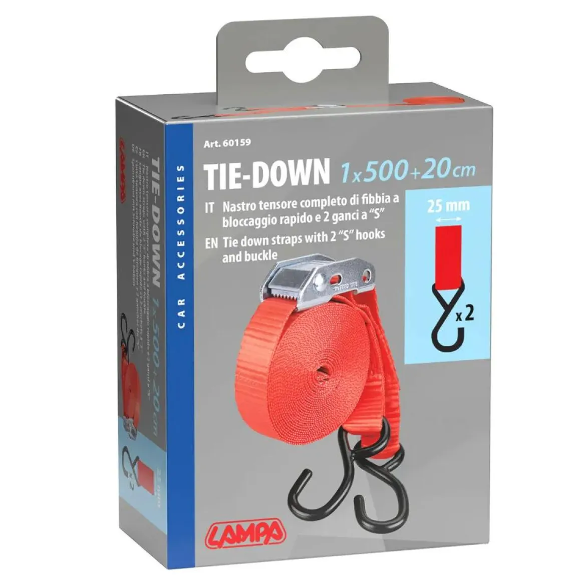 Spanband 500 cm incl. 2x S-haak