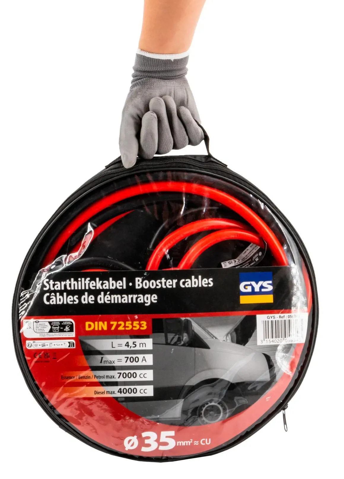 Startkabels 700A - Geïsoleerd - 4,5m