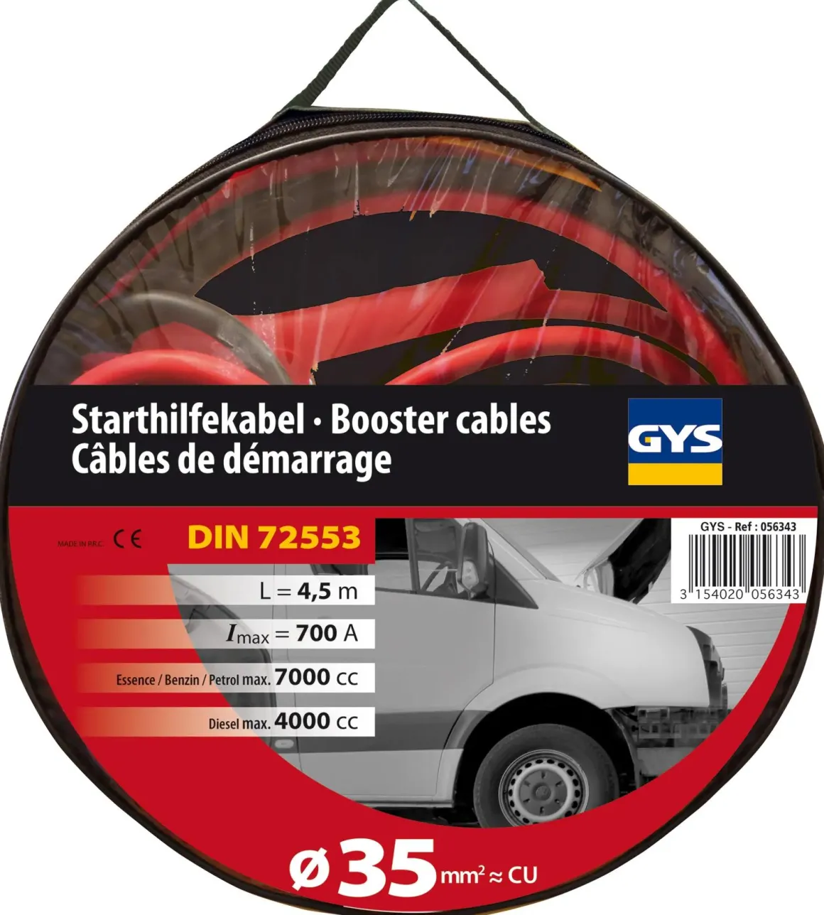 Startkabels 700A - Geïsoleerd - 4,5m
