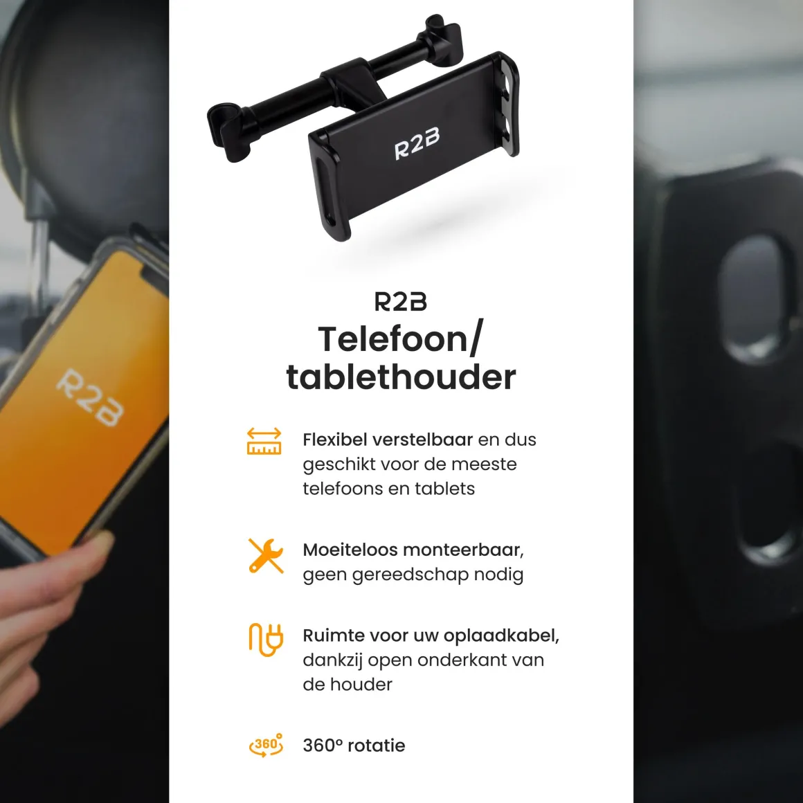 Stevige Tablet houder auto hoofdsteun