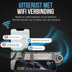 T55 4K 2CH Full Mirror Wifi GPS 32gb dashcam