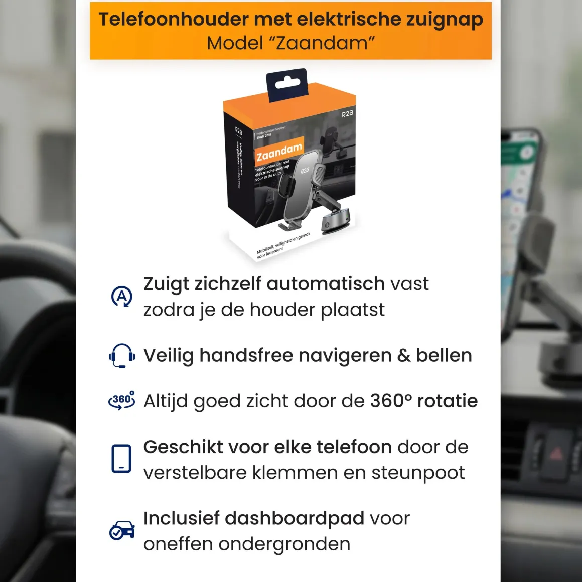 Telefoonhouder Auto - Elektrische Zuignap
