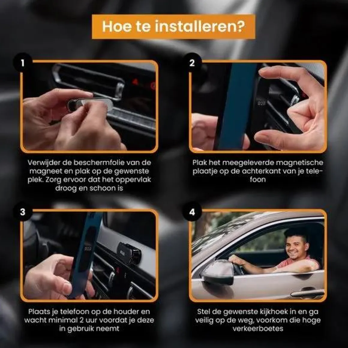 Telefoonhouder Auto Magneet 360˚C Rotatie