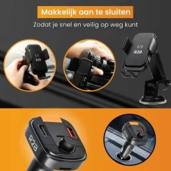 Telefoonhouder Auto Oplader + FM Transmitter