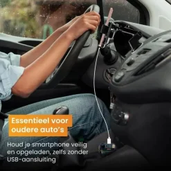 Telefoonhouder Auto Oplader + FM Transmitter