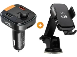 Telefoonhouder Auto Oplader + FM Transmitter