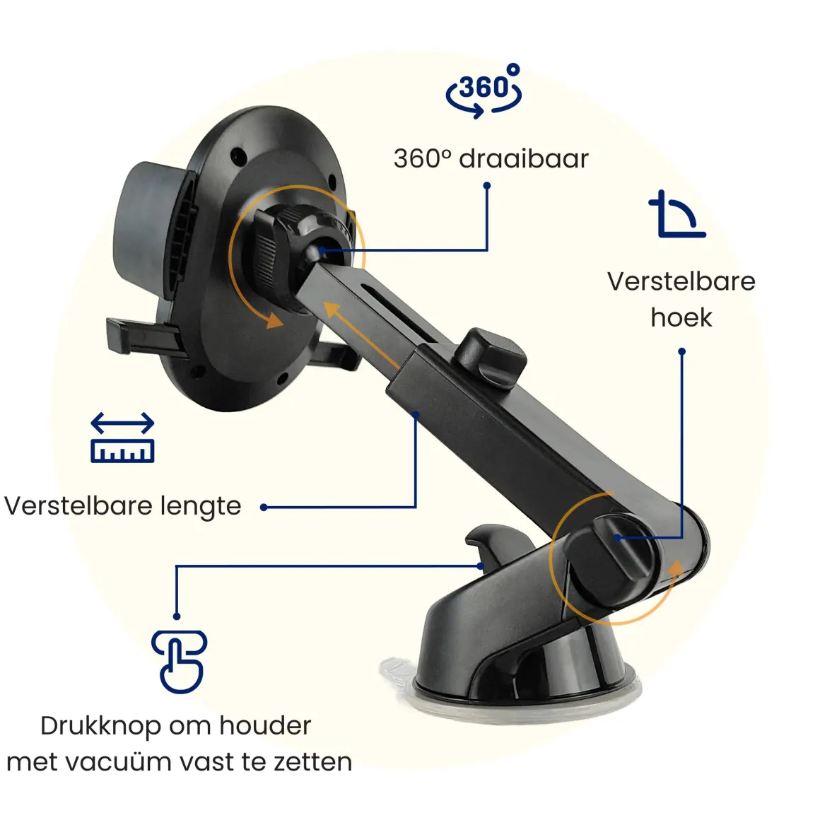 Telefoonhouder Auto voor Dashboard en Raam