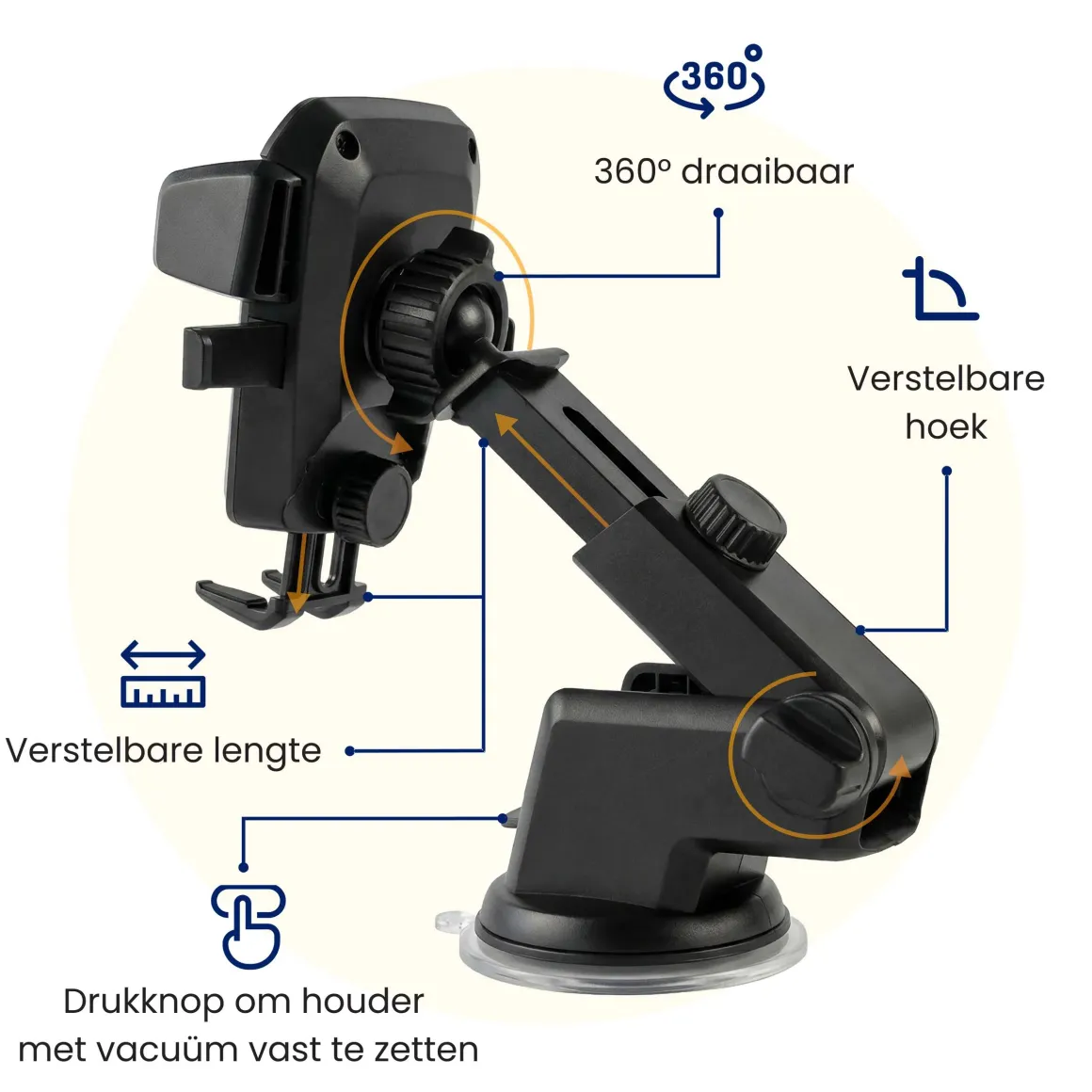 Telefoonhouder Auto voor Raam en Dashboard