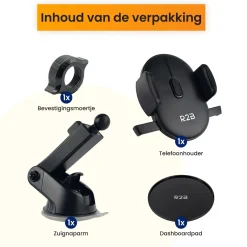 Telefoonhouder Auto voor Raam + Dashboardpad