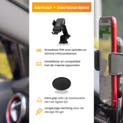 Telefoonhouder Auto Zuignap + Dashboardpad