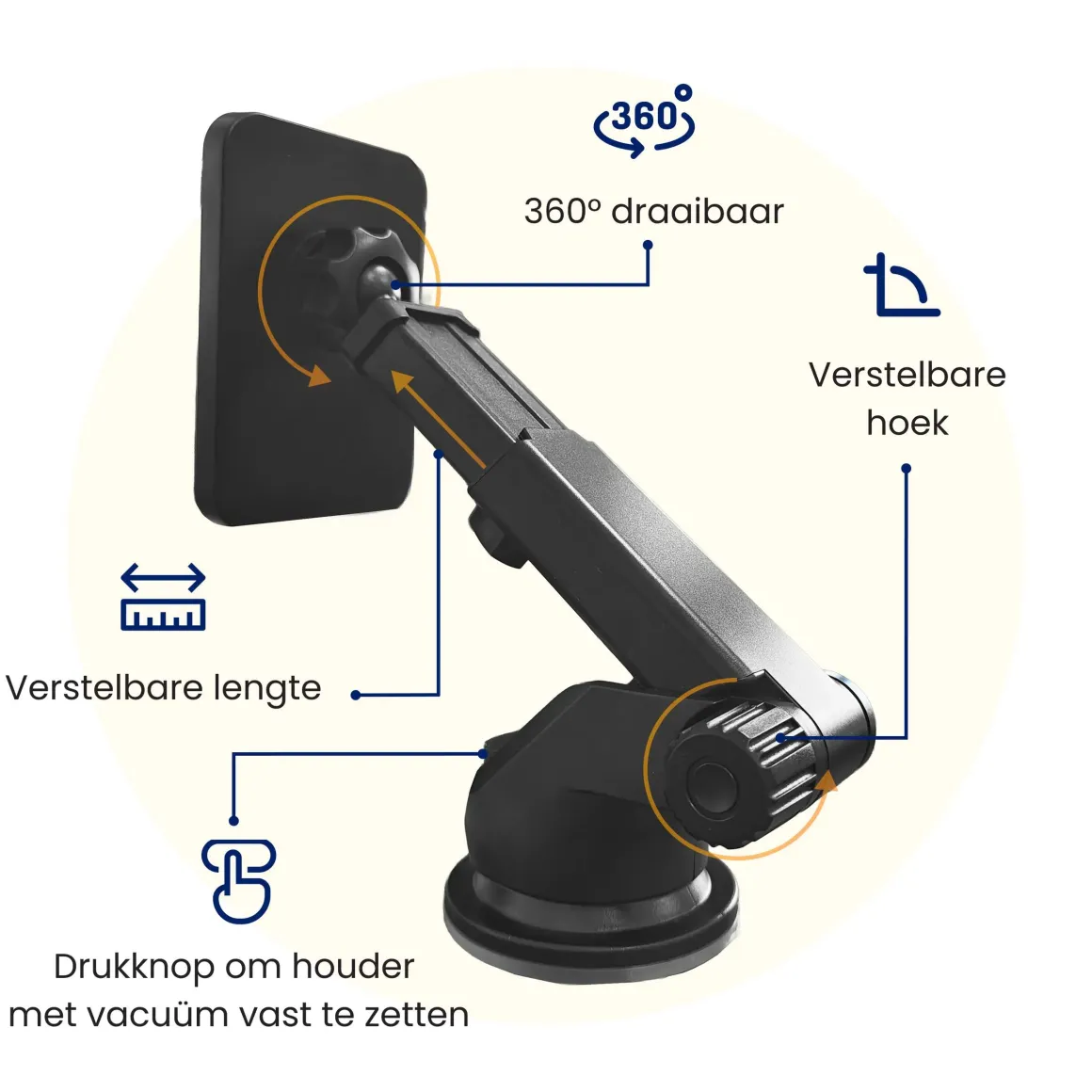 Telefoonhouder Auto Zuignap met Draadloze Oplader