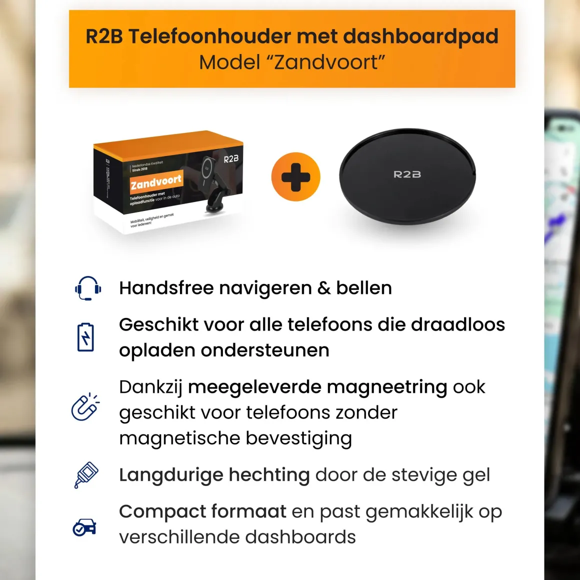 Telefoonhouder Auto Zuignap met Draadloze Oplader
