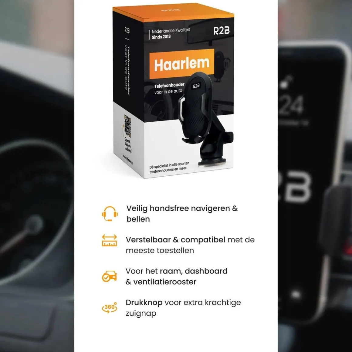 Telefoonhouder Auto Zuignap en Ventilatie
