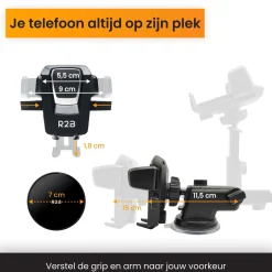 Telefoonhouder Auto Zuignap met Dashboard Pad