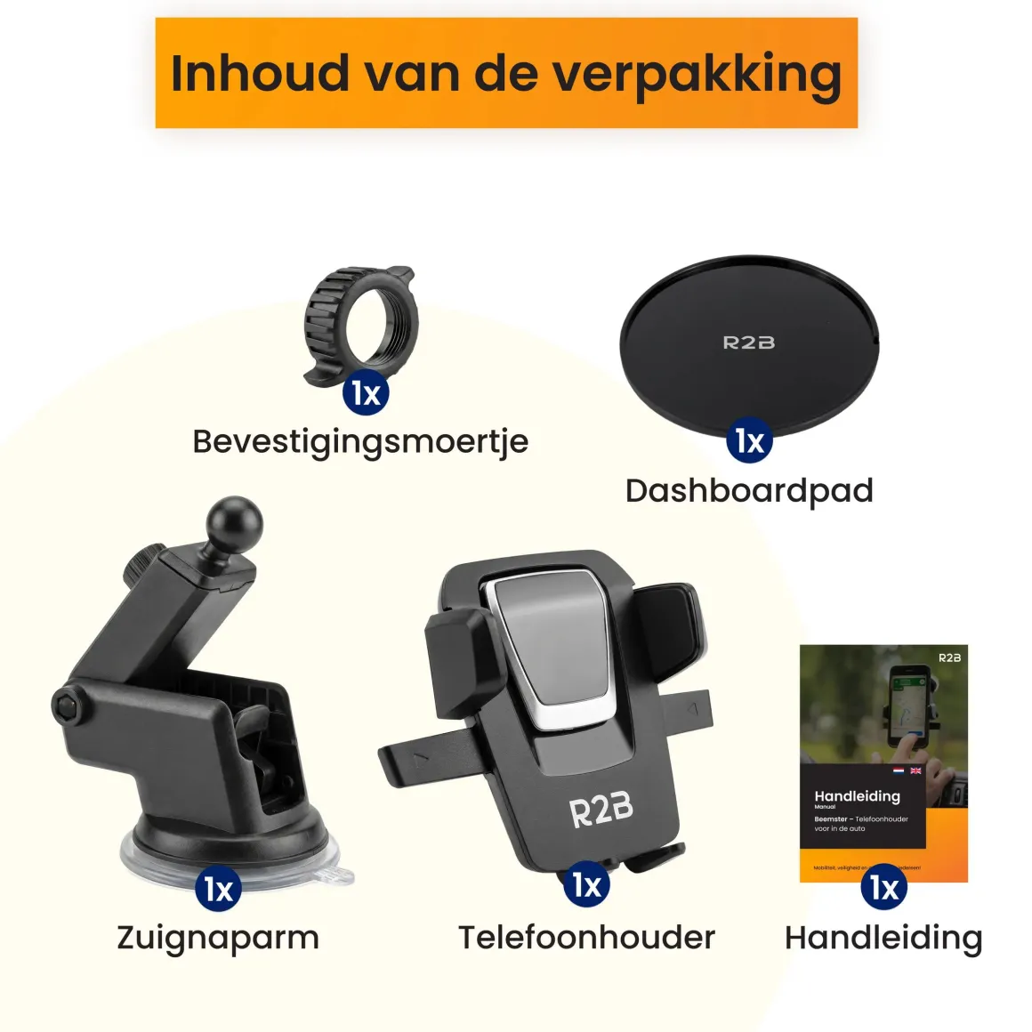 Telefoonhouder Auto Zuignap met Dashboard Pad