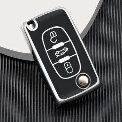 TPU Sleutelhoesje voor Citroën zwart D3