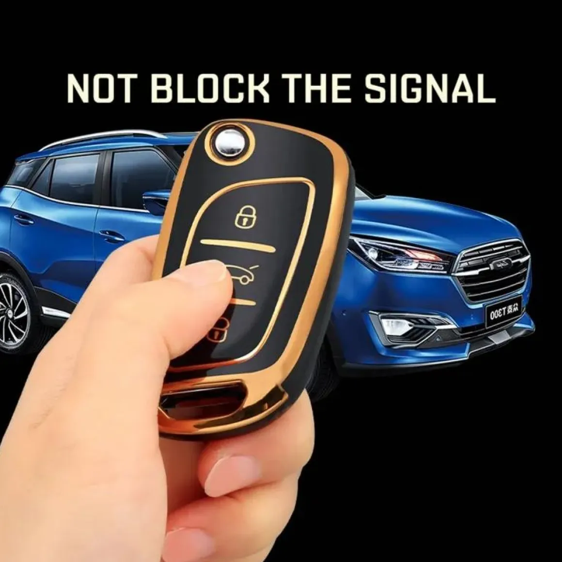 TPU Sleutelhoesje voor Citroën goud C3