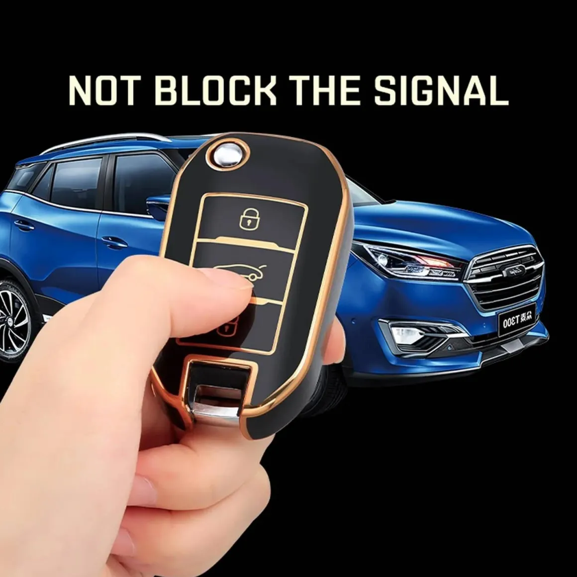 TPU Sleutelhoesje voor Citroën goud A3
