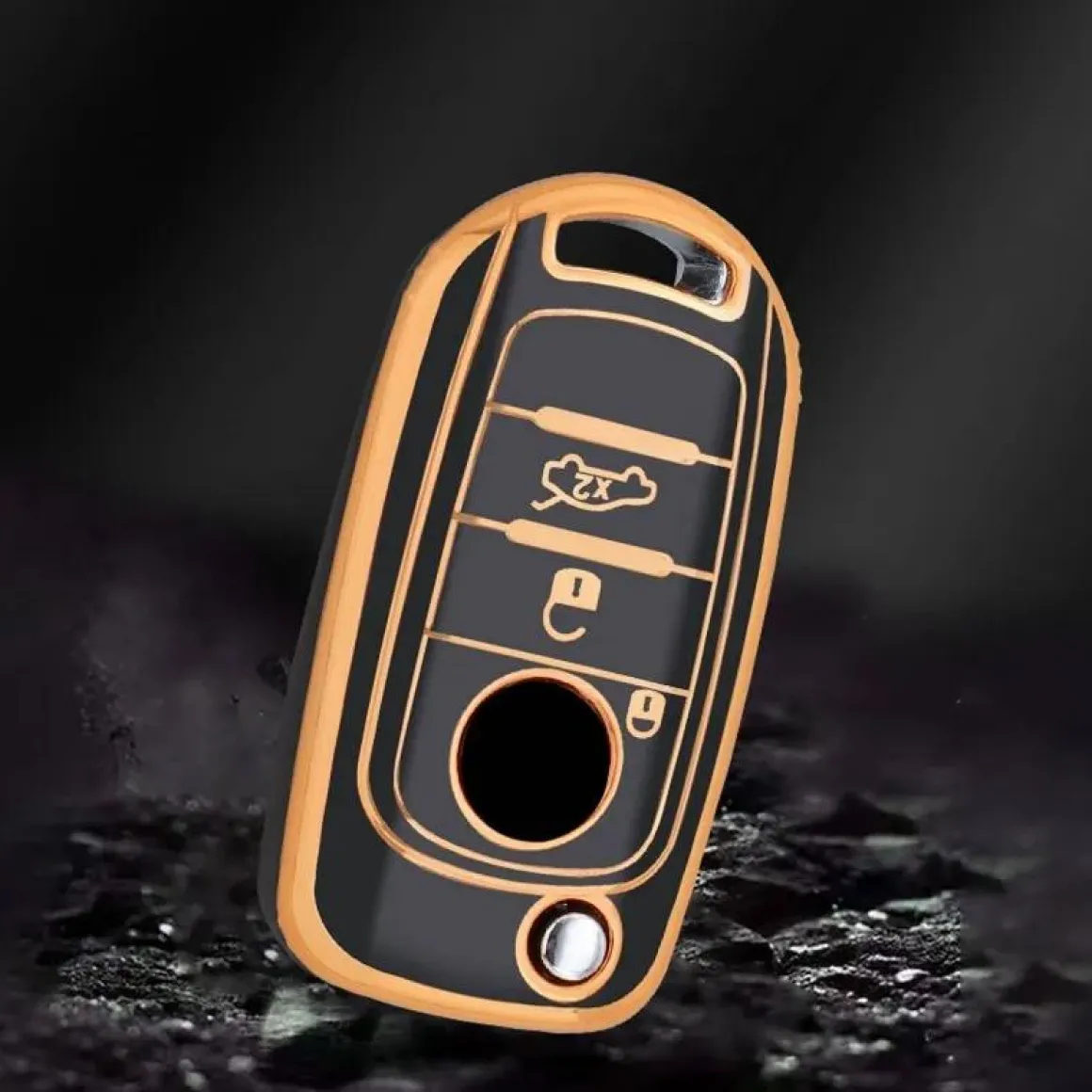 TPU Sleutelhoesje voor Fiat / Abart goud B3