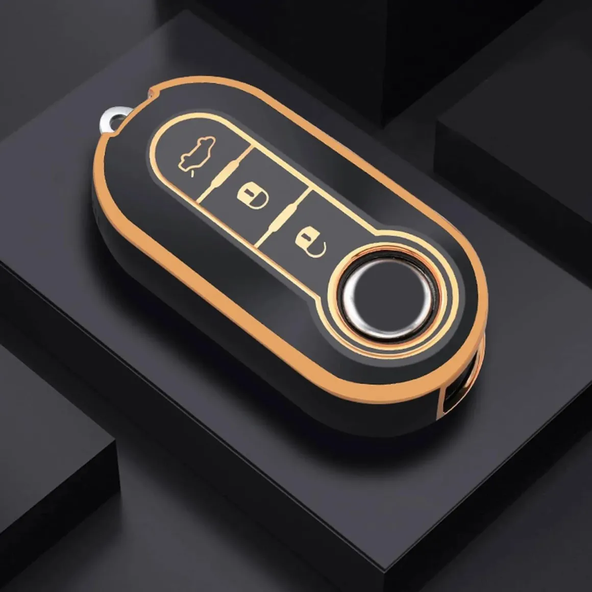 TPU Sleutelhoesje voor Fiat / Abart goud A3