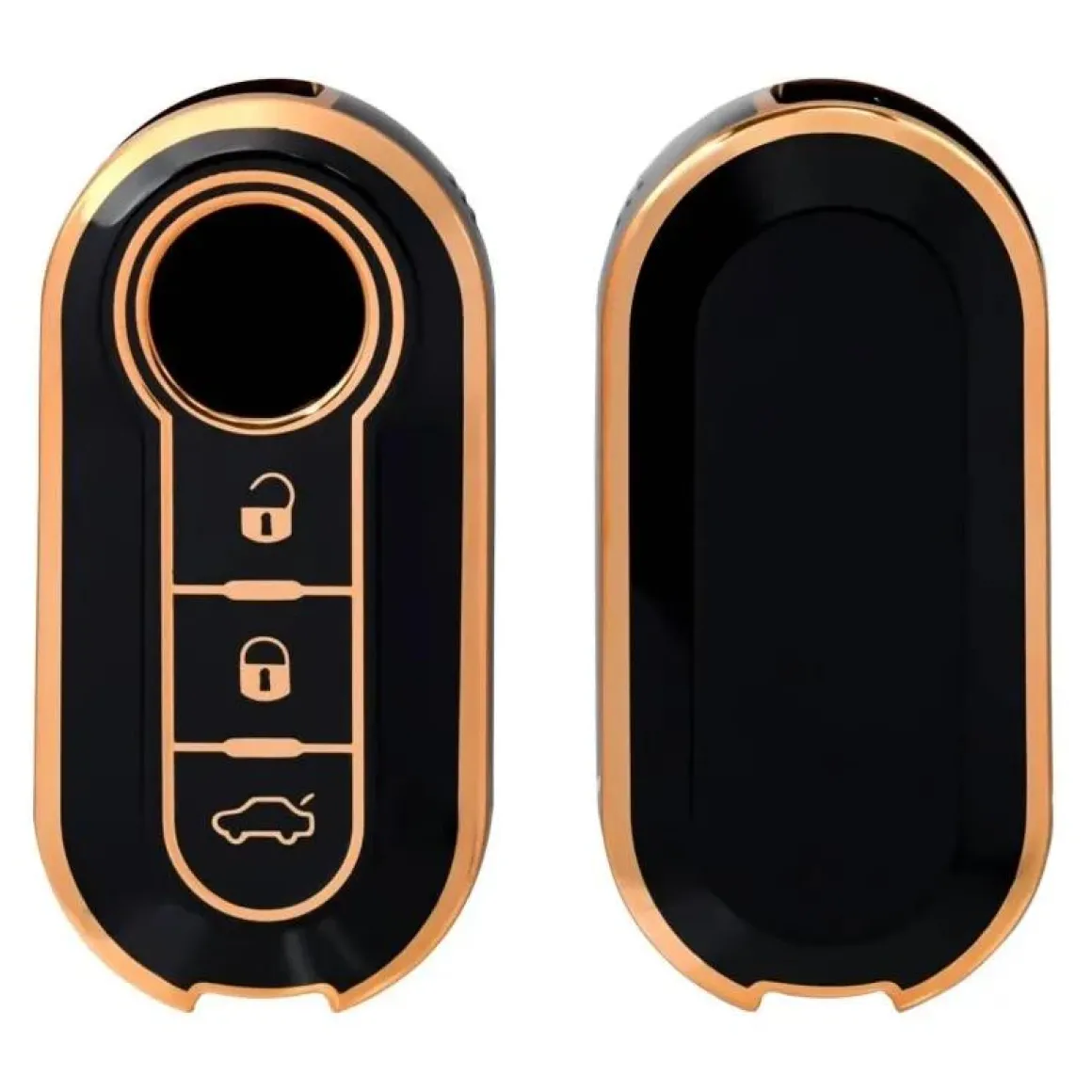 TPU Sleutelhoesje voor Fiat / Abart goud A3