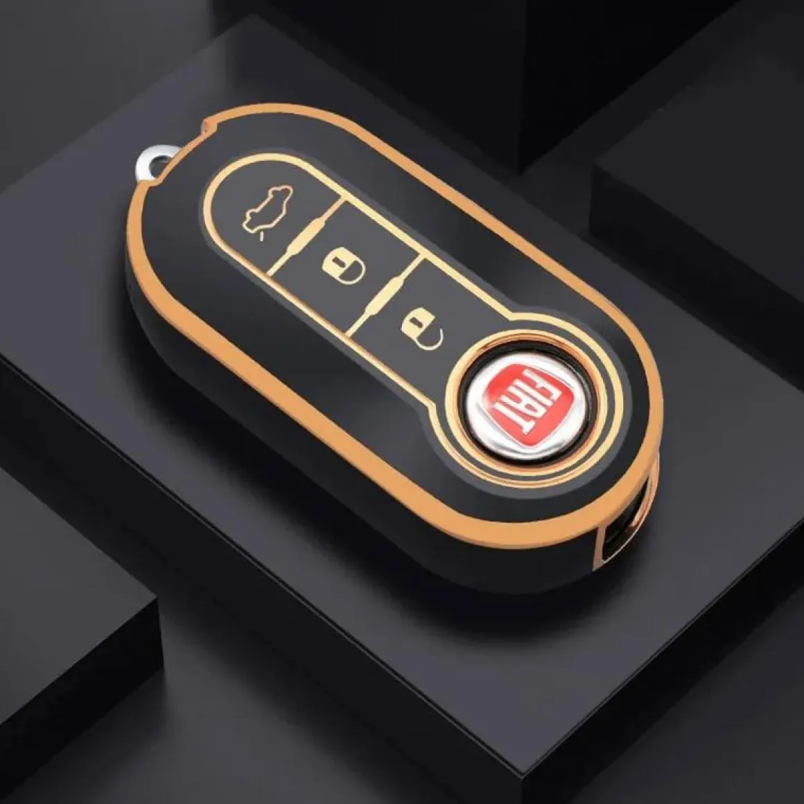 TPU Sleutelhoesje voor Fiat / Abart goud A3
