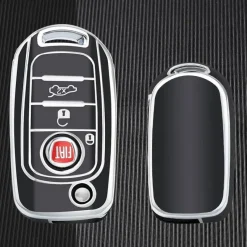 TPU Sleutelhoesje voor Fiat / Abart zwart B3