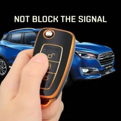 TPU Sleutelhoesje voor Ford goud E3