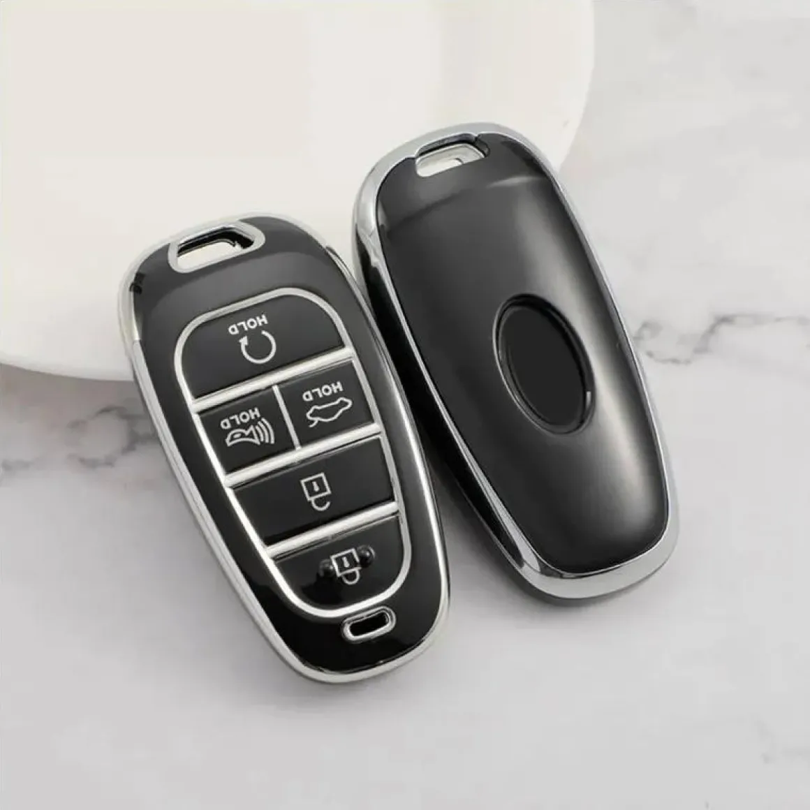 TPU Sleutelhoesje voor Hyundai zwart E5