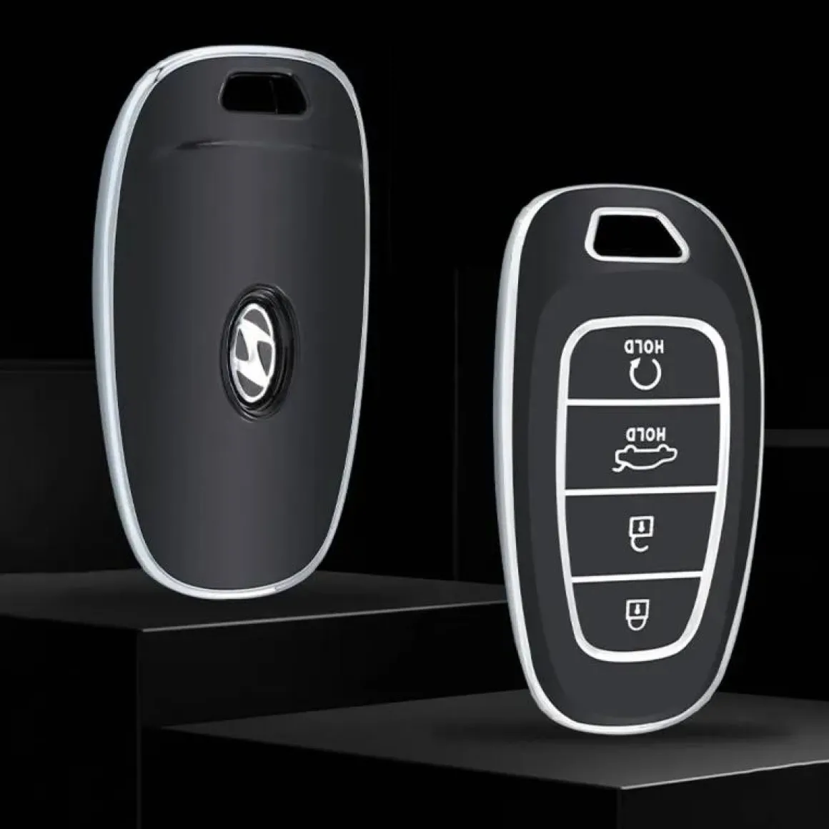 TPU Sleutelhoesje voor Hyundai zwart E4