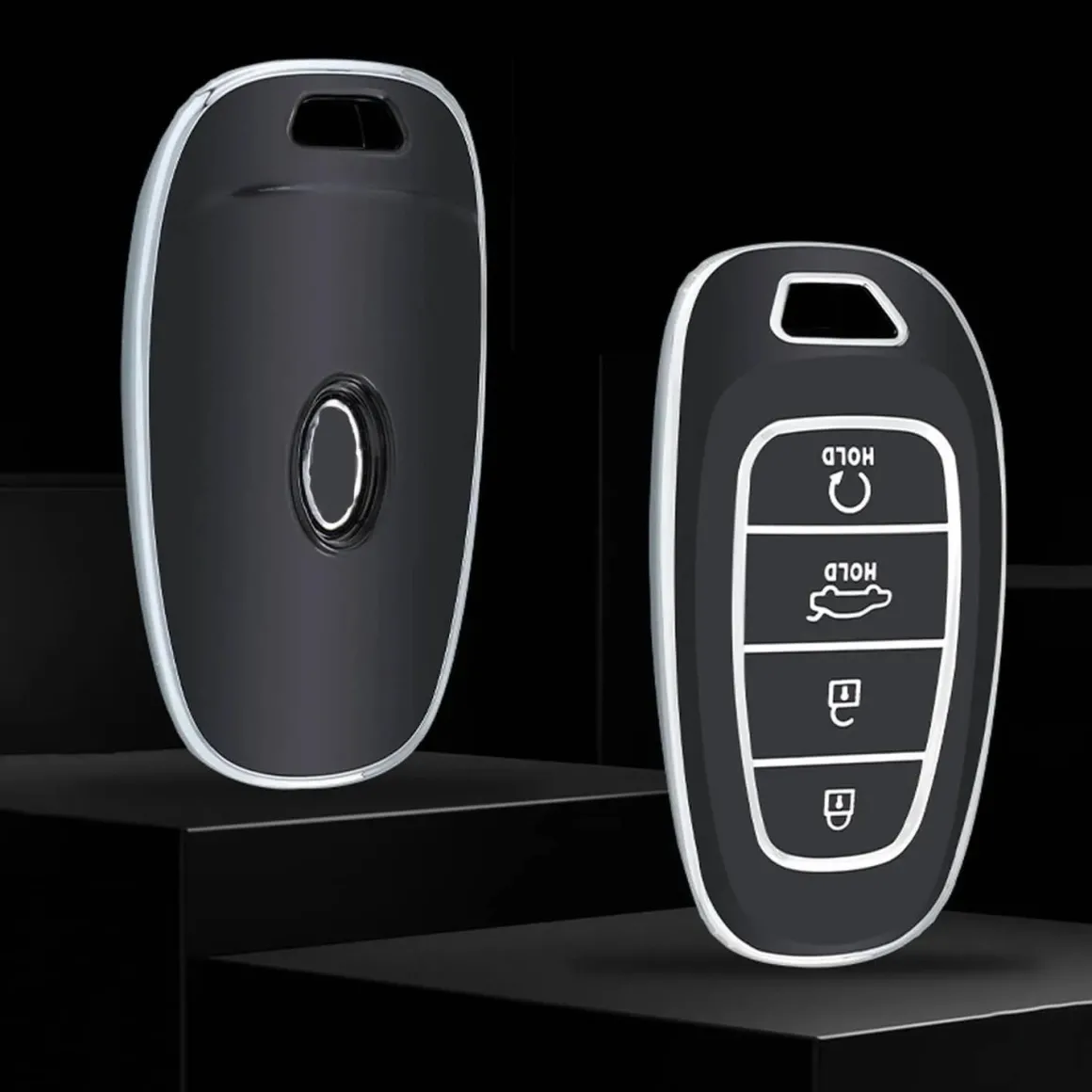 TPU Sleutelhoesje voor Hyundai zwart E4